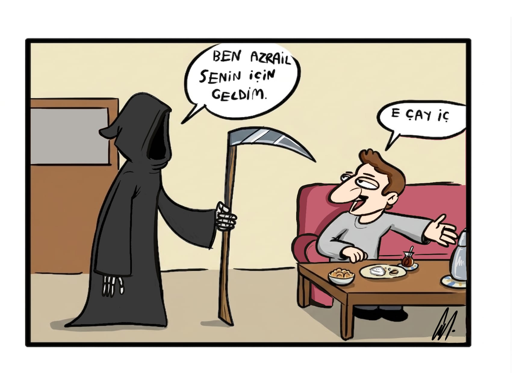 Ahmet Güney Sağlam karikatürü